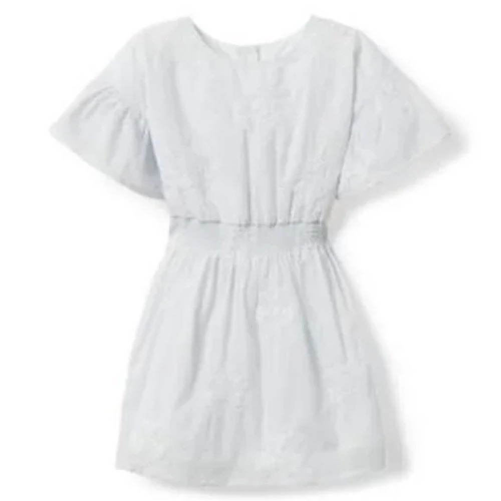 Janie and Jack Light Blue Floral Embroidered Dress Size 5